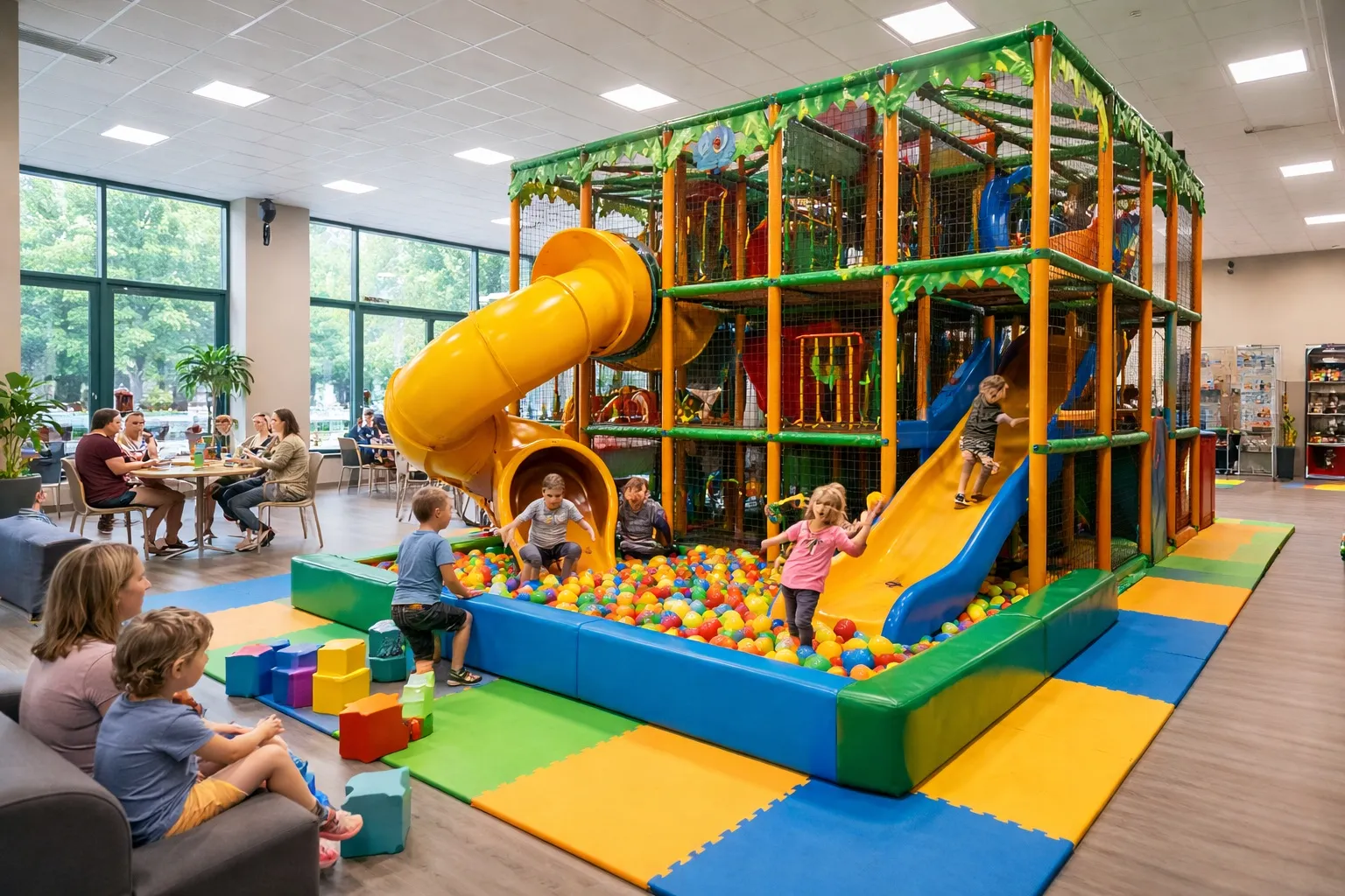 Interiérové detské ihrisko pre komunitné centrum mesta alebo obce