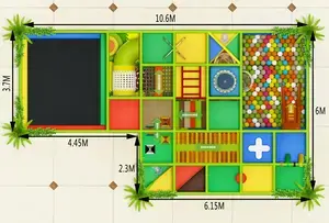 Interiérové detské ihrisko v jungle dizajne s trampolínou pre komerčné priestory