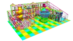 Indoor playground ihrisko s veľkou šmýkačkou a atrakciami