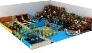 Interiérové detské zábavné centrum s trampolínovou arénou a tematickým ihriskom