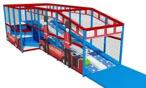 Autobusové interiérové ihrisko s pohybovou dráhou a tematickým dizajnom