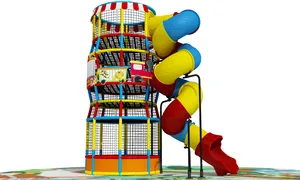 Tematická lezecká spider veža s toboganom ako hravý prvok pre deti