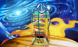 Spider veža v tvare rakety pre interiérové detské ihriská