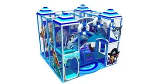 Morská herná zostava s dvojitou šmýkačkou, tunelom a prekážkami