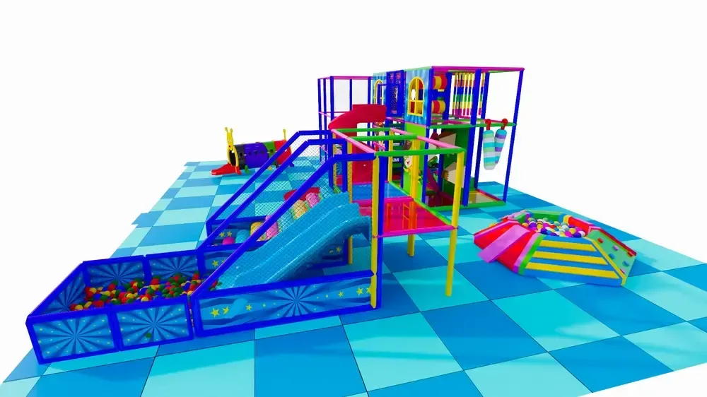 Interiérové ihrisko s trampolínou, šmýkačkami a loptičkovým bazénom