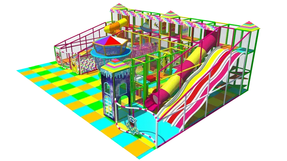 Indoor playground ihrisko s veľkou šmýkačkou a atrakciami